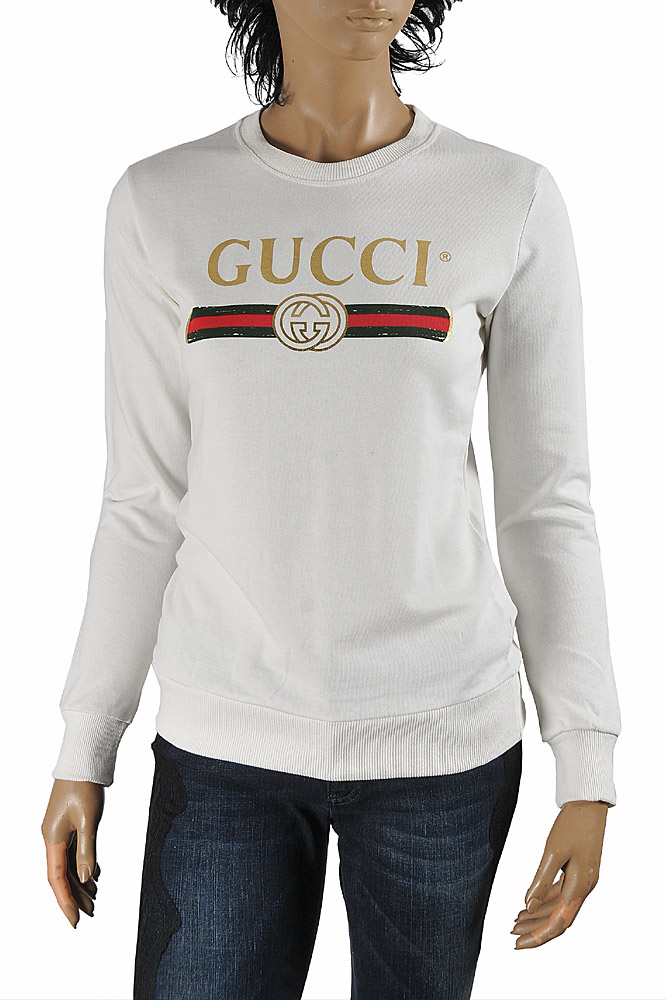 GUCCI women's cotton sweatshirt with front logo print 113