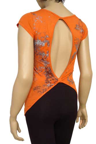 TodayFashion Ladies Open Back Short Sleeve Top #26