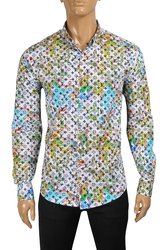 LOUIS VUITTON men's monogram colored long sleeve shirt 28